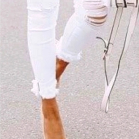 HOLLISTER High Rise Super Skinny Jeans distressed white denim SZ 26W 30L - Picture 14 of 14